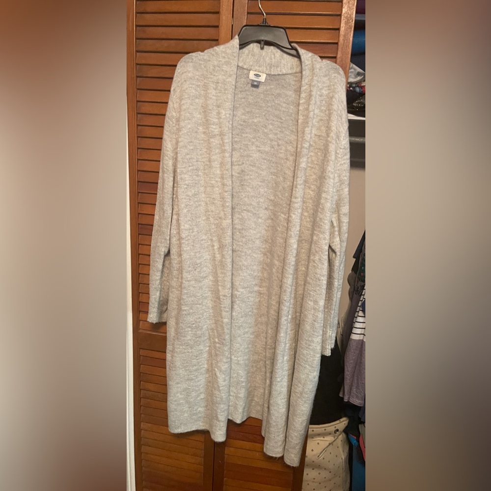 Old Navy Light Gray Open-Front Cardigan